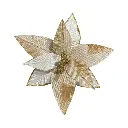 Flor Navideña Yute lino crema, Ø28cm. Ref:669277