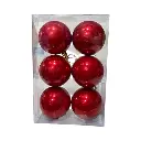 Esfera Navideña Roja Perlada Ø8cm, set x 6unid. Ref:IC01-126374