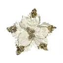Flor Navideña Beige con champagne, Ø24cm. Ref:ES30419
