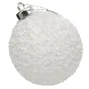 Esfera Navideña Blanca forrada con tela, Ø10cm, set x 2pcs. Ref:ES30893 