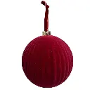 Esfera Navideña Terciopelo Burgundy, Ø15m. Ref:ES29349