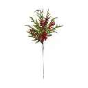 Rama de pino con bayas rojas y piñas, 80cm. Ref:ES29070