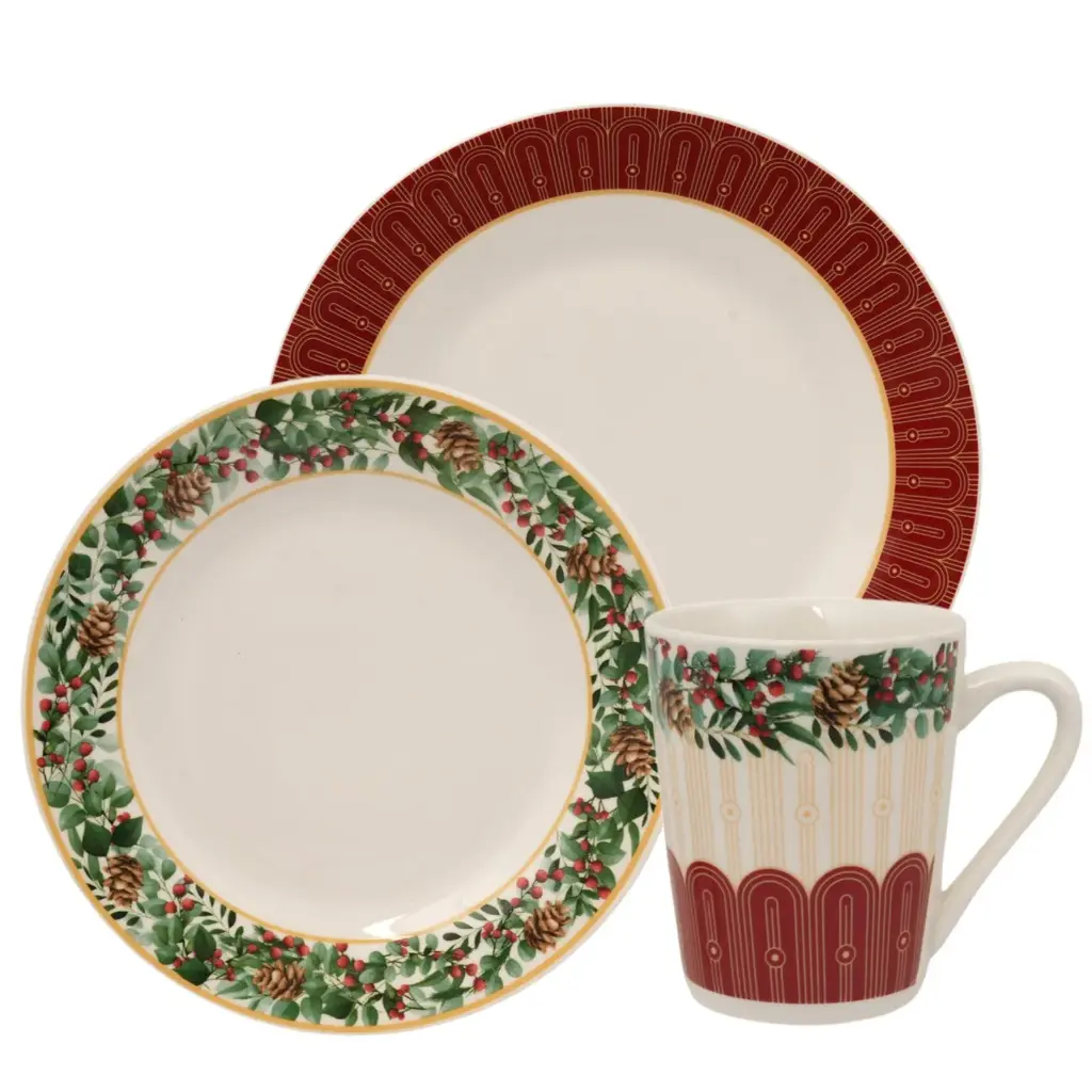 Vajilla Navideña de porcelana 12pcs. Ref:AR-12RX2601 