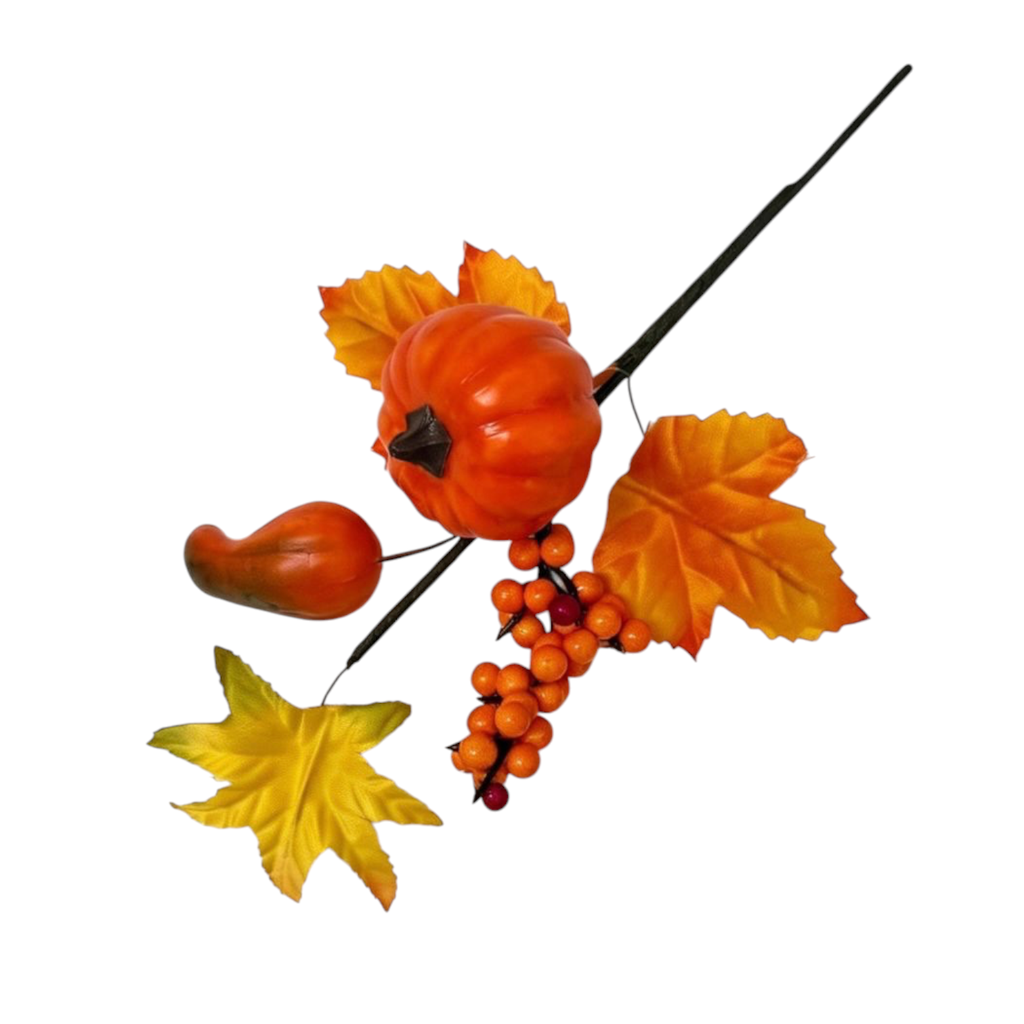 Pincho calabaza, berries y hoja de arce 22cm