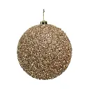 Esfera Navideña Champagne con perlas y lentejuelas Ø20cm. Ref:ES29587