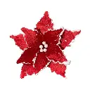 Flor Navideña Roja filo blanco, Ø25cm. Candy