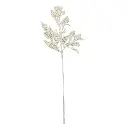 Rama Navideña hojas y berries blancas, 78 cm