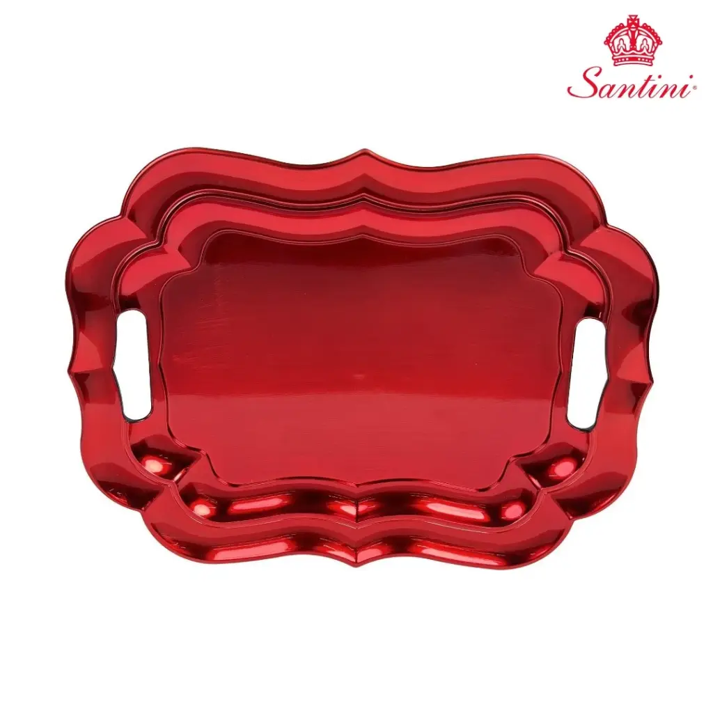 Bandeja roja pvc, 37.5x28x3cm. Ref:201-1200288 