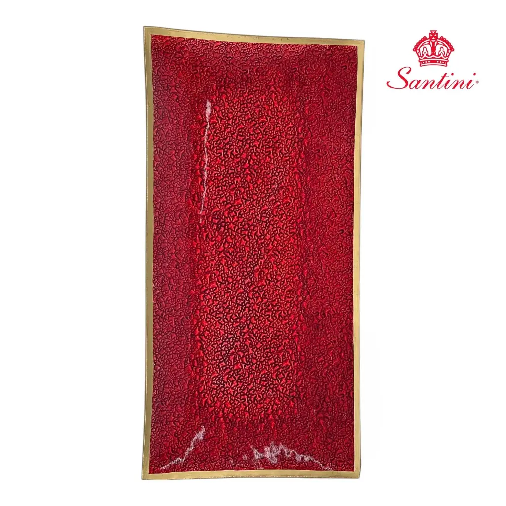 Bandeja roja vidrio, 33.5x16x2cm. Ref:180-3301294