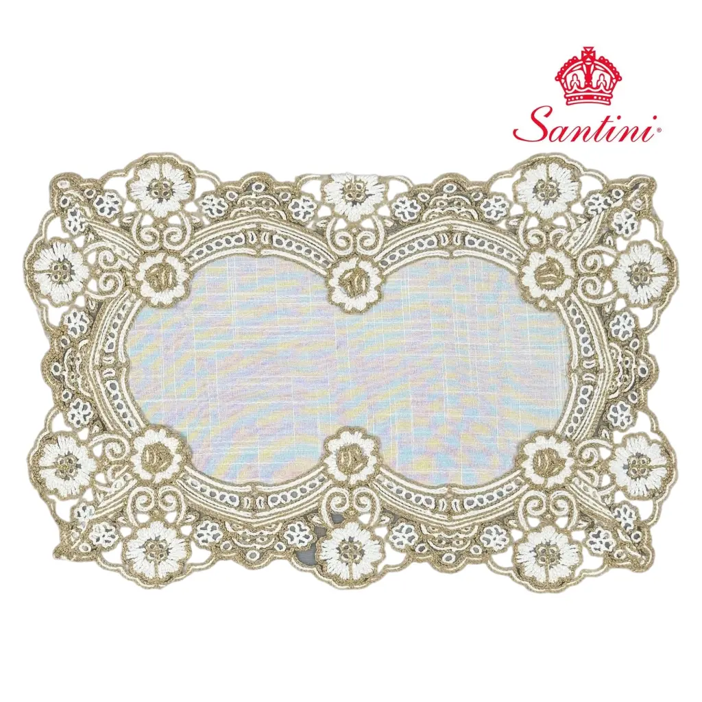 Individual troquelado beige champagne, 30x45x0.1cm. Ref:170-2500932