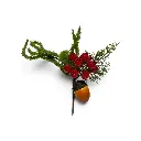 Pincho navideño pino con bayas rojas y avellana. 24cm 