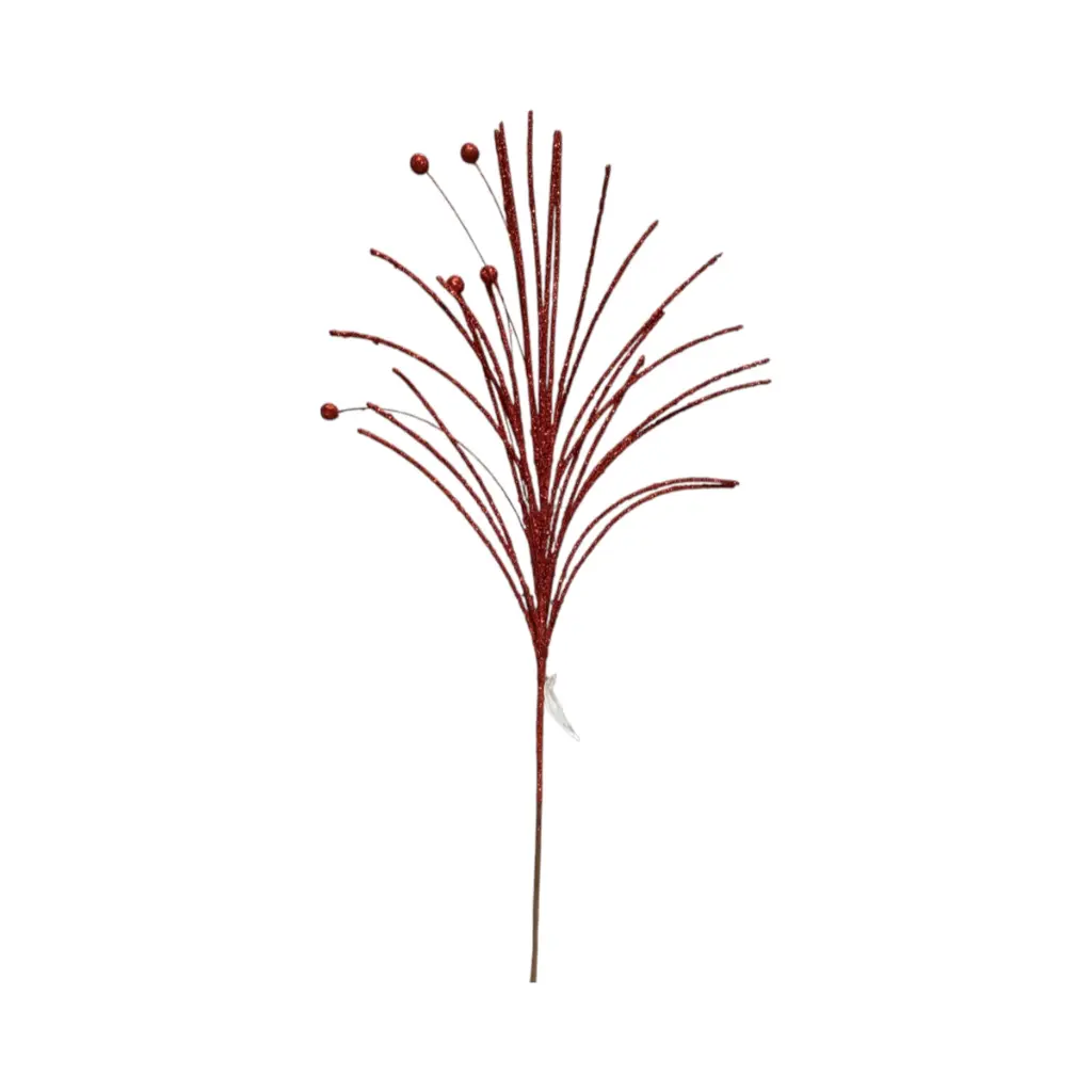 Rama Navideña Espiga pvc Rojo 65cm 