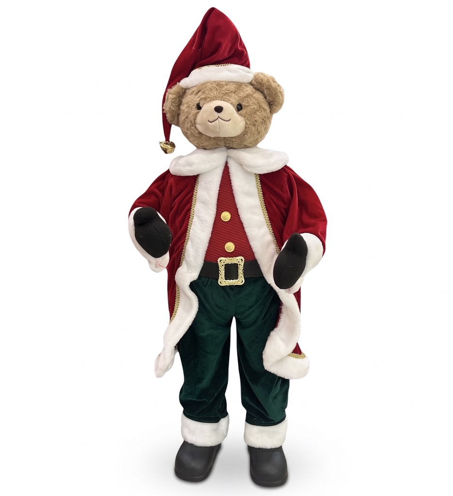 Oso con traje de Papá Noel, 110cm.