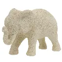 Elefante blanco textura tejido, poliresina. Ref:ES31847. 17x7x11cm