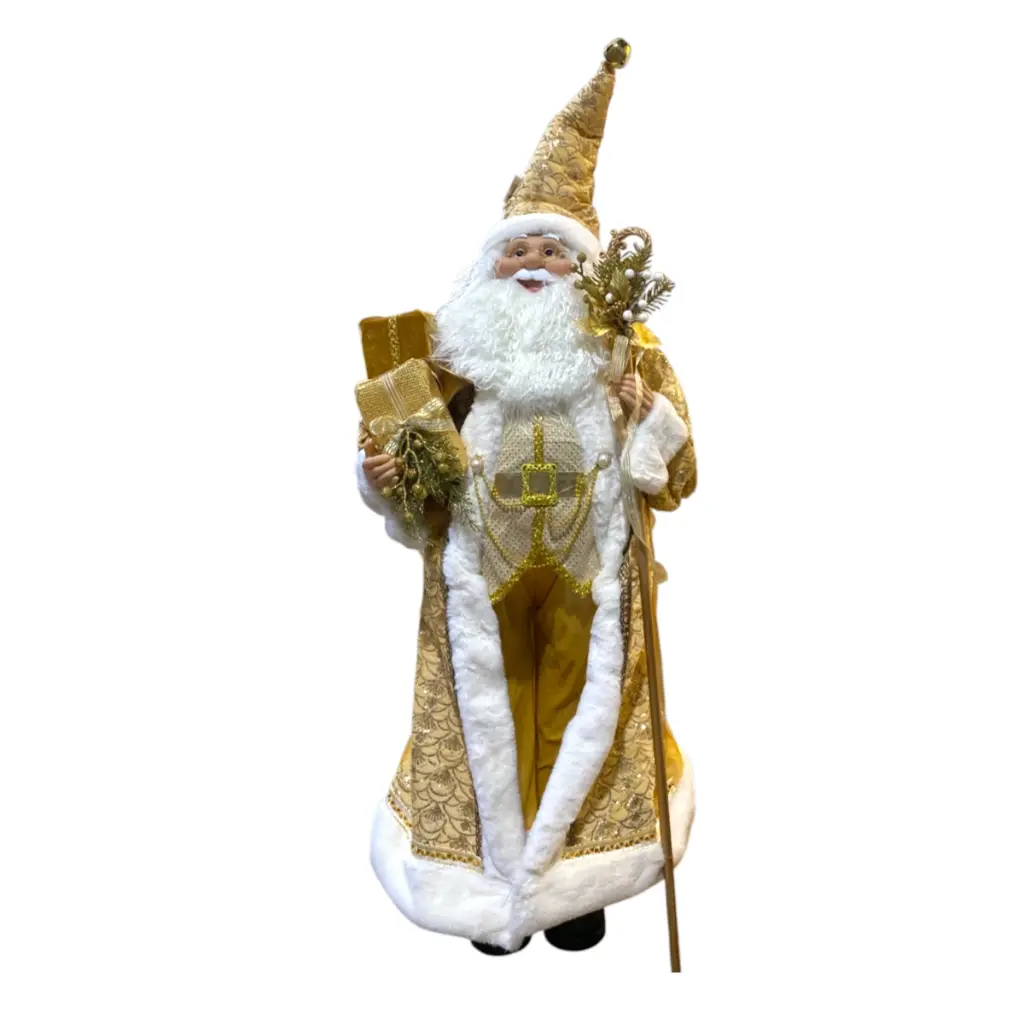 Noel traje dorado con regalos 65x40x150cm