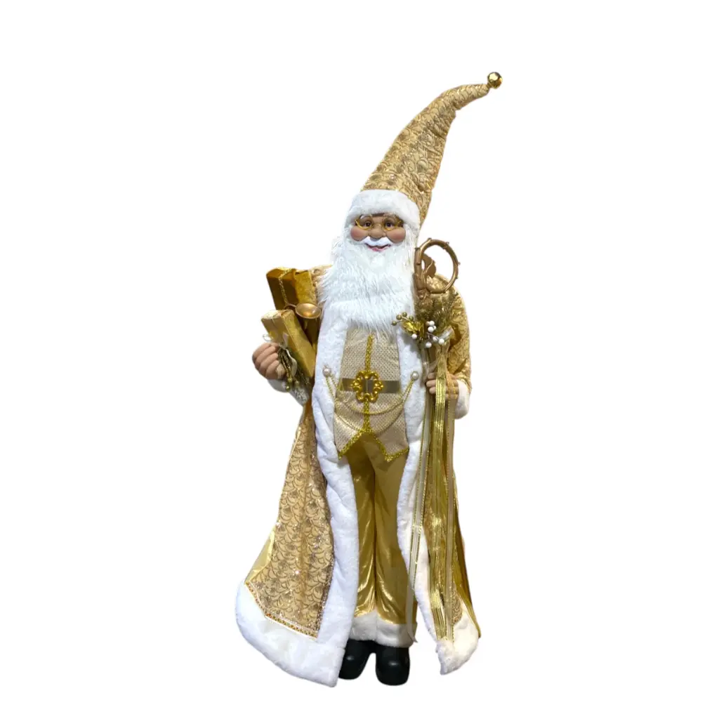 Noel gigante traje dorado con regalos 70x50x190cm 