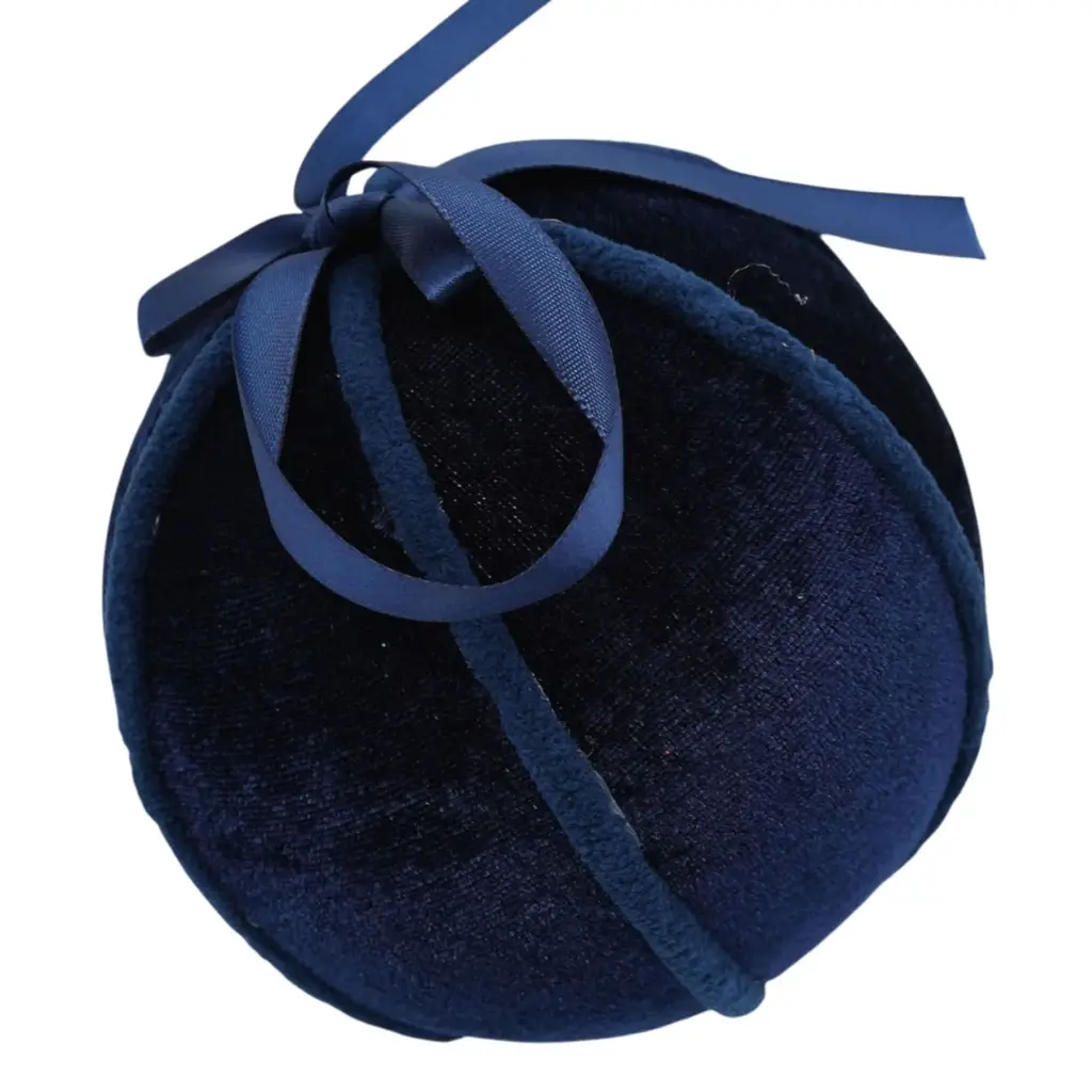 Esfera Navideña Terciopelo Azul, Ø12cm, ES30899