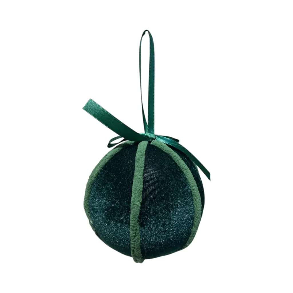 Esferas Navideñas Terciopelo Verde, Set x2Pcs. Ø10cm. ES30894 