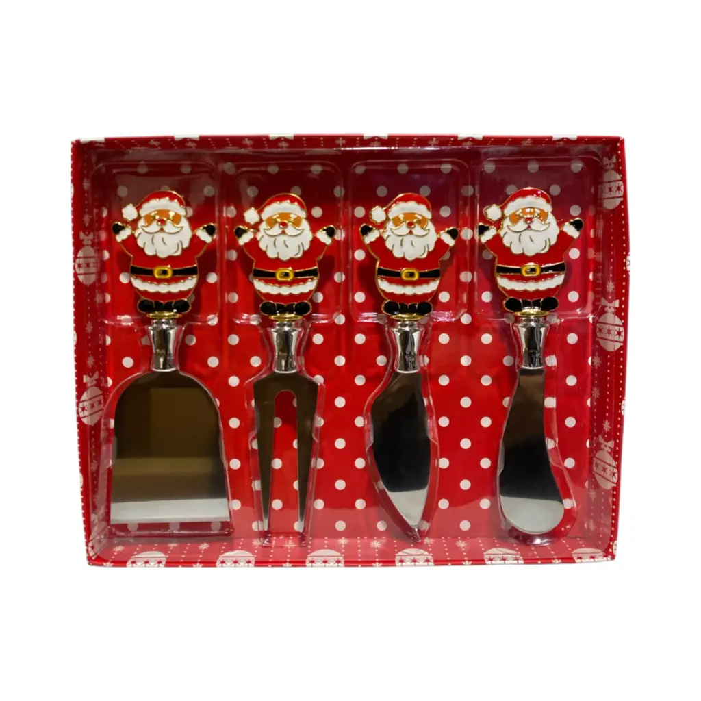 Cubiertos Navideños Noel de acero, set x 4pcs.