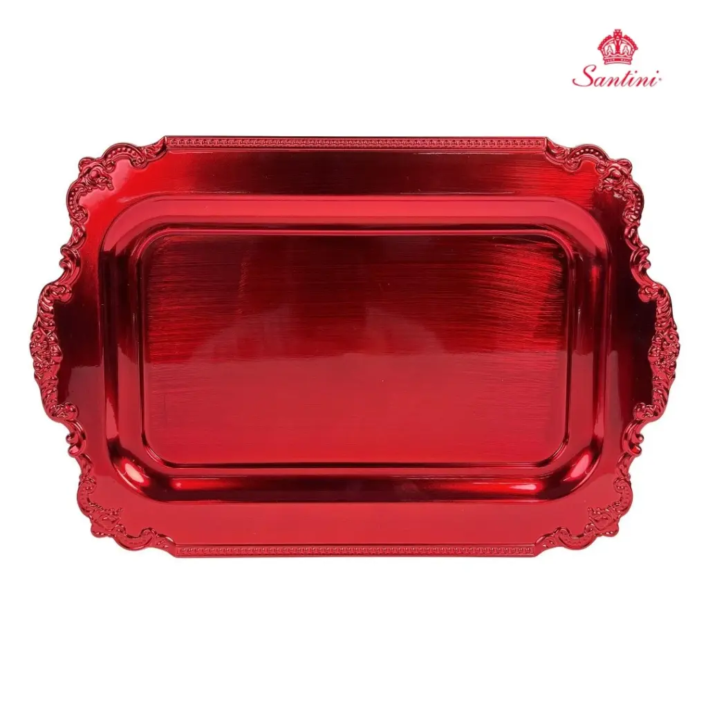 Bandeja roja pvc, 26x40x1.5cm. Ref:201-1200292