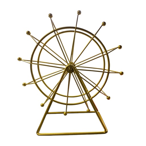 [CS18612] ADORNO DORADO RUEDA 22X24CM