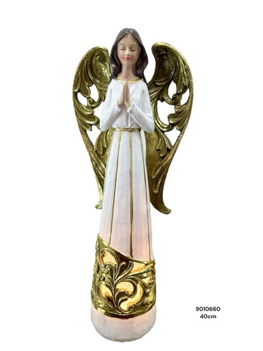 [XX9010660] ANGEL BLANCO/LUZ LED BATERIA  40CM