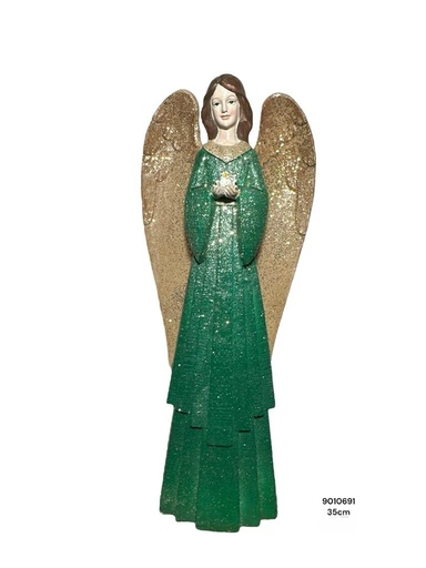 [XX9010691] ANGEL VERDE/DORADO 35CM