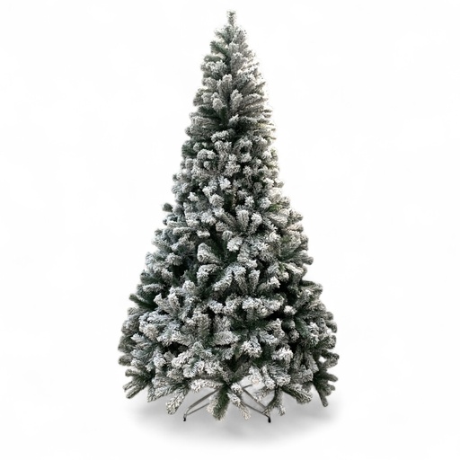 [347120] ARBOL DE NAVIDAD ALASKA FRONDOSO NEVADO CUERPO RAMA PVC 8 PIES 245 CM