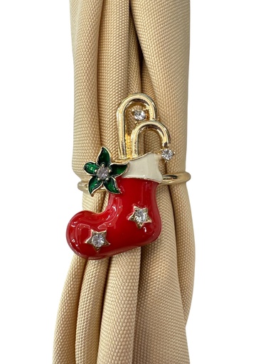 [6514725889627] ARO DE SERVILLETA BOTA NAVIDEÑA x6