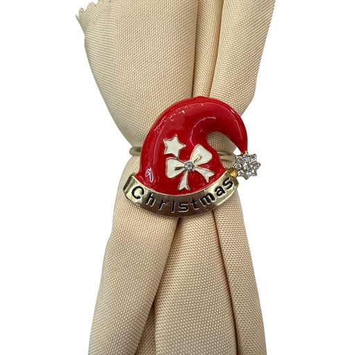[6514725889634] Aros de servilleta gorro navideño setx6