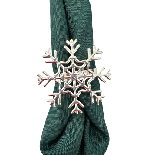 [7862103876684] Aros de servilleta copo de nieve plata setx6