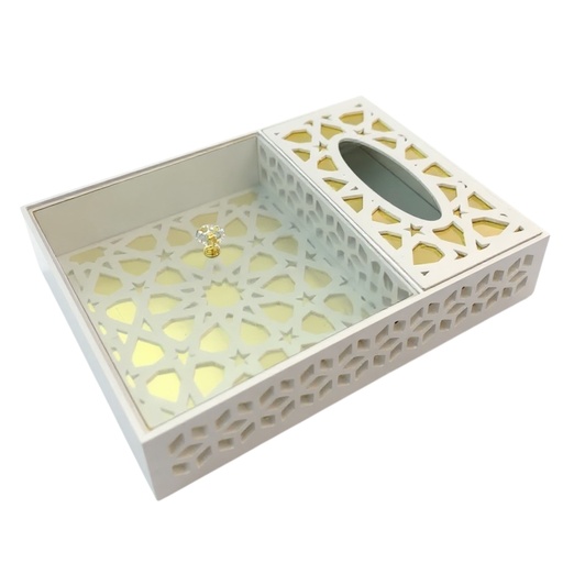 [513474004] CAJA ORGANIZADORA MULTIUSO CON PORTA TISSUE 39X28X8CM