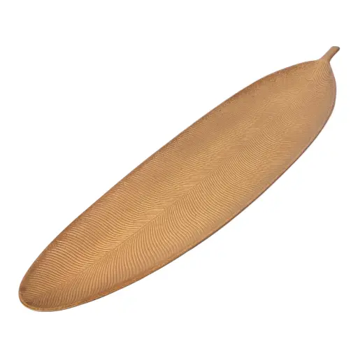 [8679816707148] BANDEJA DE MADERA FORMA DE HOJA 59X21CM
