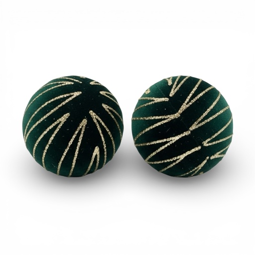 [311916] ESFERA NAVIDAD VERDE TERCIOPELO X2PZS. REF: ES24491 10CM