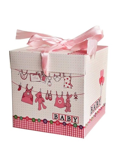 [127-2-M] CAJA DE CARTON BABY SHOWER 15X15CM