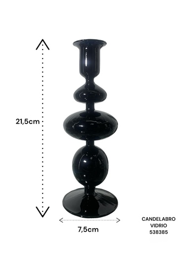 [538385] CANDELABRO DE VIDRIO ES23353 7.5X21.5CM