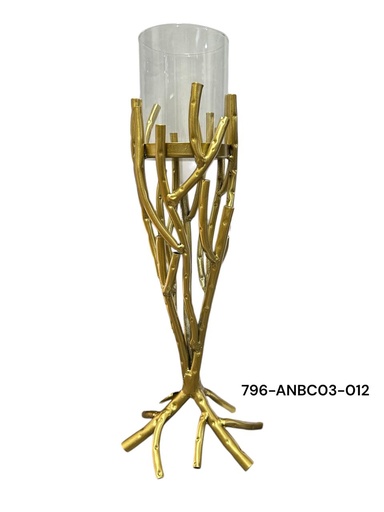 [7450120189667] CANDELABRO DORADO RAMAS 16X40CM