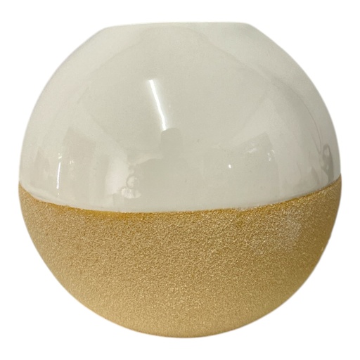 [876645] CANDELABRO ESFERA PORCELANA BLANCO/BEIGE REF:DLH22B522B 11X11X10CM