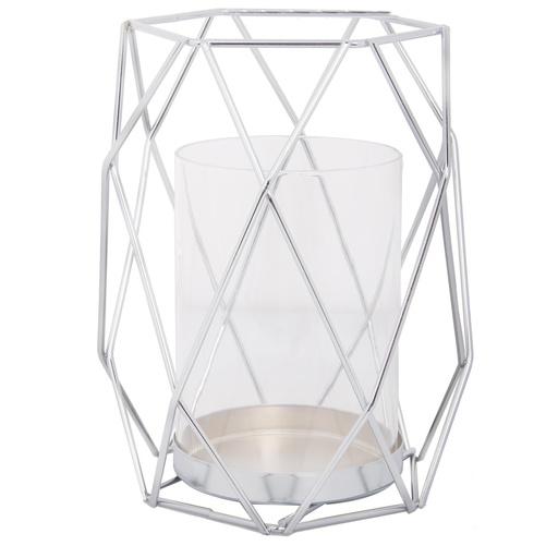 [567-49103] CANDELABRO PLATEADO 15.5X15.5X18.5CM