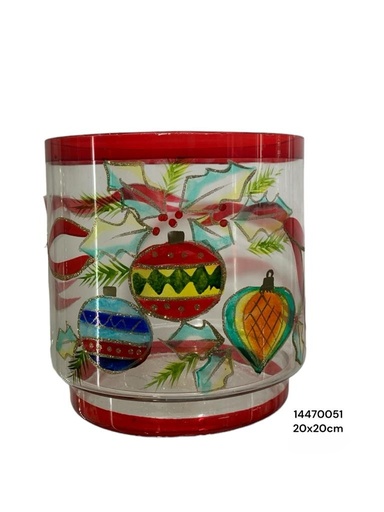 [XSH-14470051] CANDELABRO NAVIDEÑO VIDRIO 26*14CM