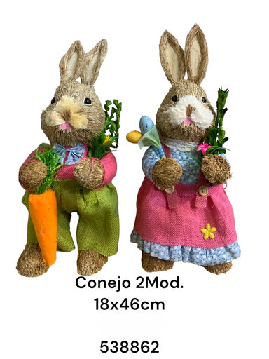 [8679833538862] CONEJO PASCUA 2MOD. 18X46CM