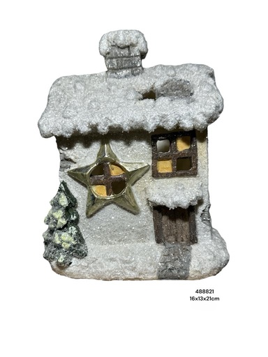 [488821] CASA NAV. BLANCA C/ LUZ TG947875B (16*13*21CM)