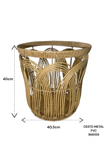 [966109] CESTO METAL PVC BA1940  40.5X40CM