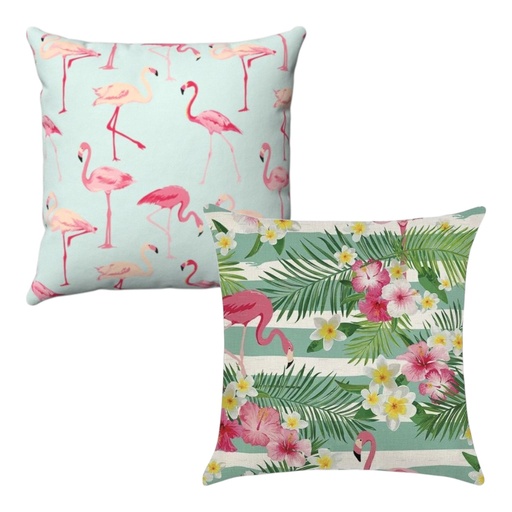 [KV151] COJIN DE LINO FLAMINGO 45X45CM