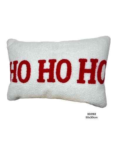 [8679800302199] COJIN RECTANGULAR BLANCO HO HO HO 55X30CM