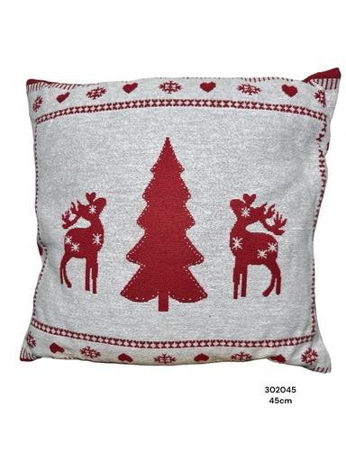 [8679800302045] COJIN RENO ARBOL ROJO 45X45CM