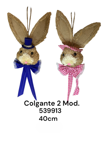 [8679833539913] COLGANTE CONEJO DE PASCUA 40CM