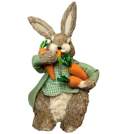 [8679833535328] CONEJO DE PAJA CON ZANAHORIAS 47CM