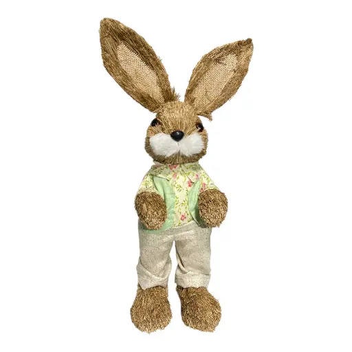 [8679833539074] CONEJO PASCUA YUTE/TELA 14X16X45CM