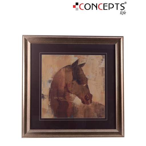 [531-11165] CUADRO AL OLEO CABALLO 76X76CM